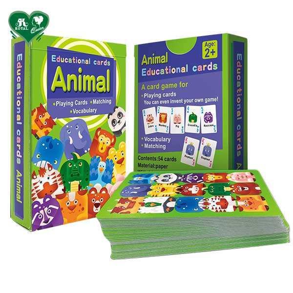 Children Learning Playing Card Educational Animal Paper Cards