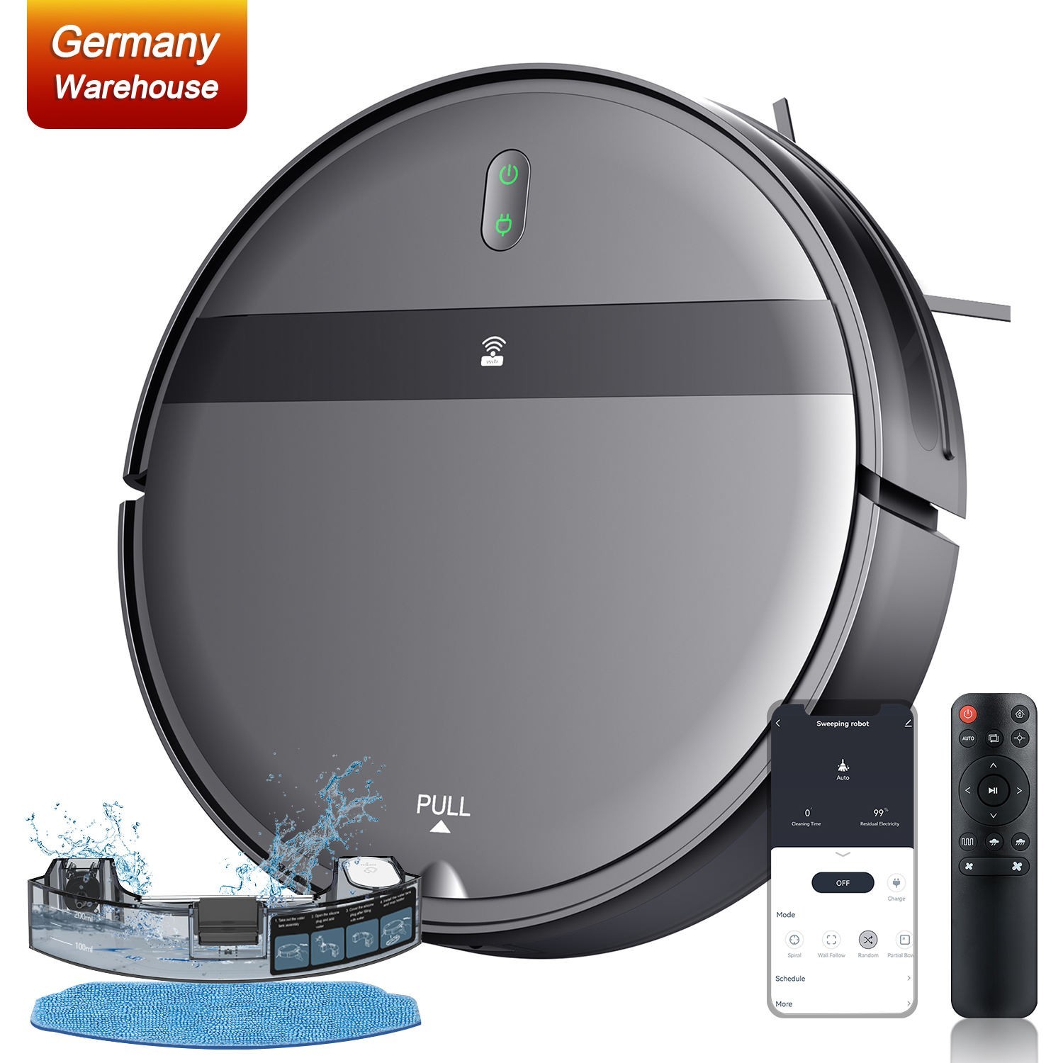 Germany Warehouse In Stock Fast Shipping Online Hot Sale Robot Vacuum Cleaner Smart Vacuum Cleaner Sweeping Robot With Mop