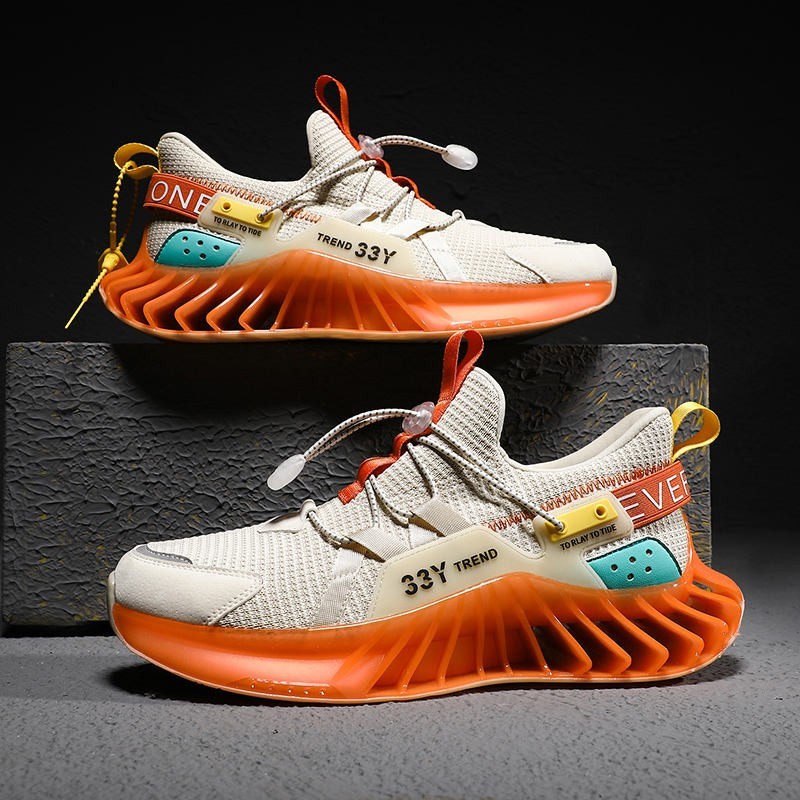 New Arrival Trendy Blade Running Shoes for Men Breathable Reflective Sneakers Antiskid Outsole Cushioning Sport Shoes Training